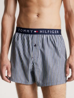 TOMMY HILFIGER Woven boxer shorts in gray/ white