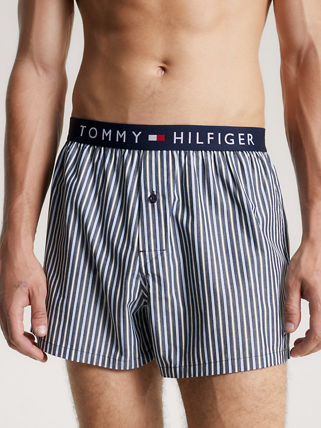 blue th original logo woven boxer shorts for men tommy hilfiger