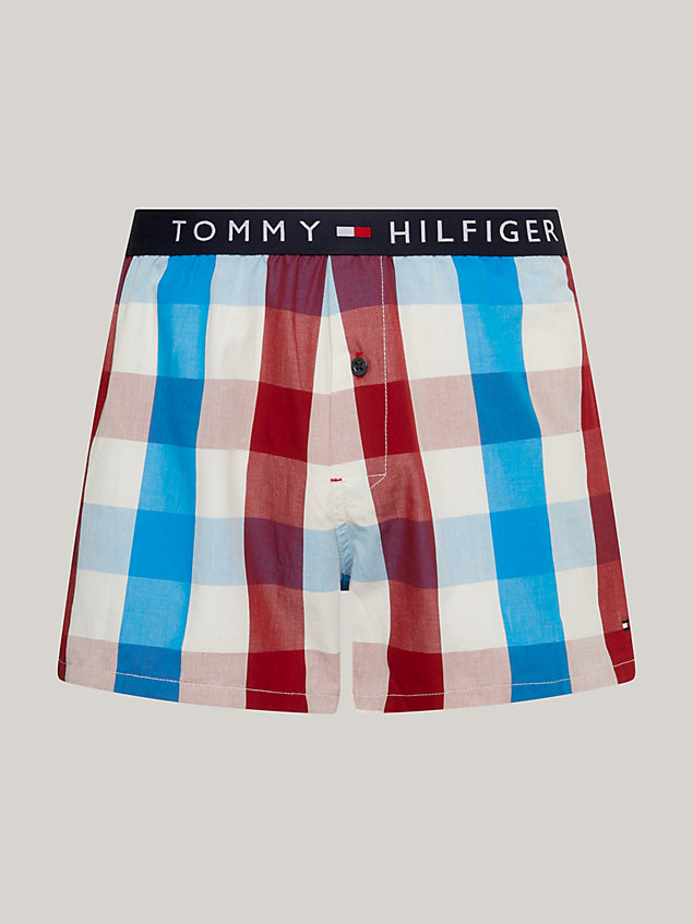 red th original logo woven boxer shorts for men tommy hilfiger