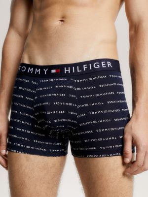 Tommy Hilfiger Logo Waistband Trunks 3-Pack UM0UM02203 Blues Mens Underwear