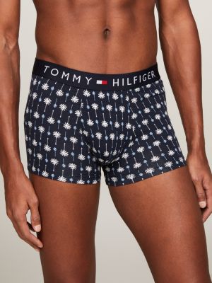 Tommy Hilfiger Men's Underwear Woven Boxers, Blue Ocean Beach Chair Print,  S at  Men's Clothing store
