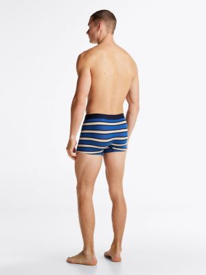 boxer aderenti original con stampa blu da uomini tommy hilfiger