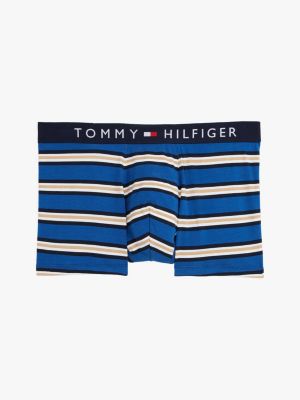 boxer aderenti original con stampa blu da uomini tommy hilfiger