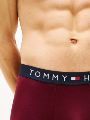 boxer aderenti original con logo in vita bordeaux da uomini tommy hilfiger