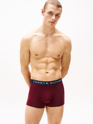 burgundy th original logo waistband trunks for men tommy hilfiger