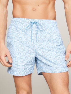 Tommy Hilfiger Men's Tommy Flag 5 Swim Trunks, Created For Macy's In Optic  White Th