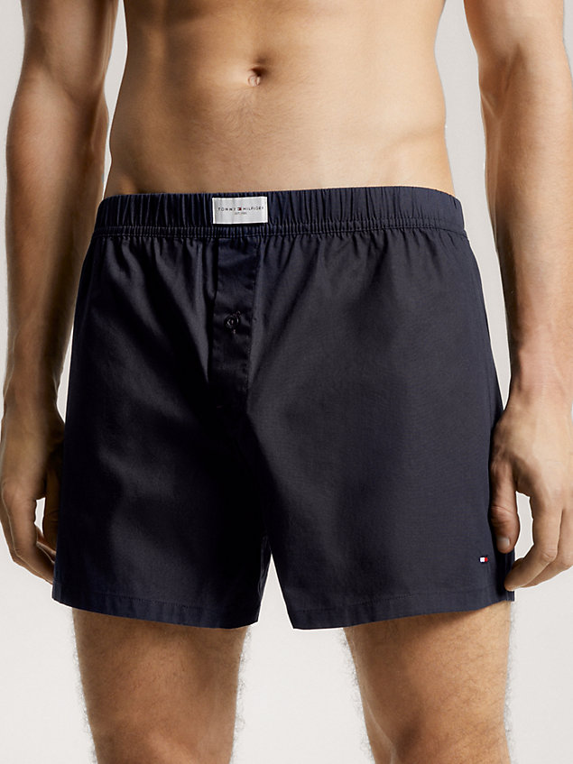 beige 3-pack th established woven boxer shorts for men tommy hilfiger