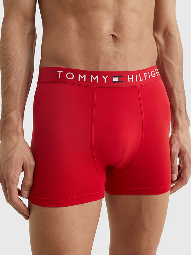 PRIMARY RED Microfibre Logo Waistband Trunks for men TOMMY HILFIGER