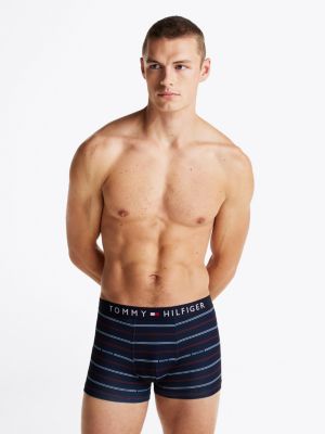 blue original boxershort met print en logotaille voor heren - tommy hilfiger