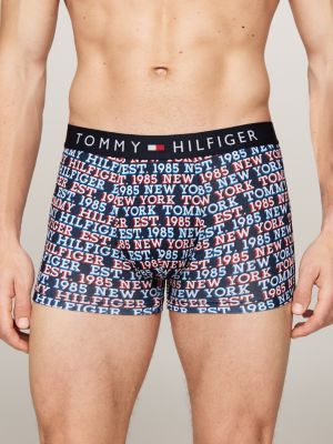 blue th original print logo waistband trunks for men tommy hilfiger