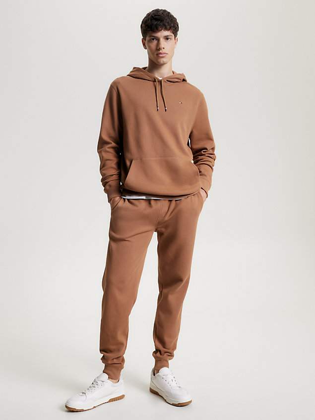 brown pique cuffed lounge joggers for men tommy hilfiger
