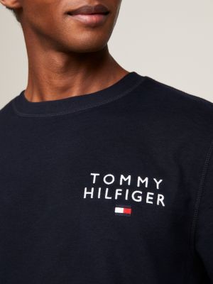 blau th original lounge-trainingspullover mit logo für herren - tommy hilfiger