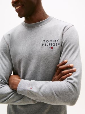 grau th original lounge-trainingspullover mit logo für herren - tommy hilfiger