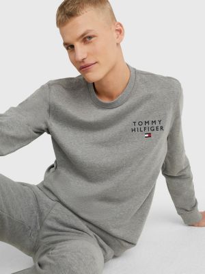 grau th original lounge-trainingspullover mit logo für herren - tommy hilfiger