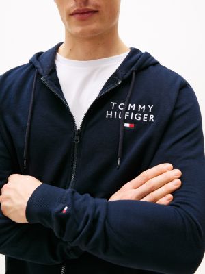 blau th original lounge-hoodie mit logo für herren - tommy hilfiger