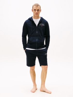 blau th original lounge-hoodie mit logo für herren - tommy hilfiger