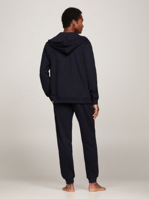 blau th original lounge-hoodie mit logo für herren - tommy hilfiger