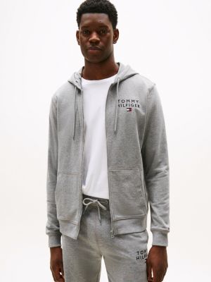 grey th original logo lounge hoody for men tommy hilfiger