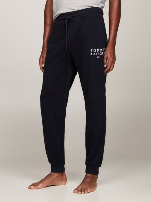Hollister sport highlight logo cuffed sweatpants in black