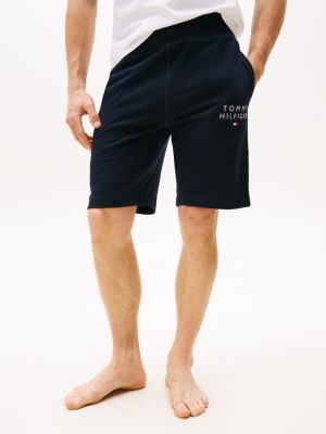 shorts lounge th original con logo blu da uomini tommy hilfiger