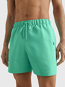 green logo mid length swim shorts for men tommy hilfiger