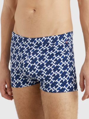 Short de bain TH monogram Bleu Tommy Hilfiger