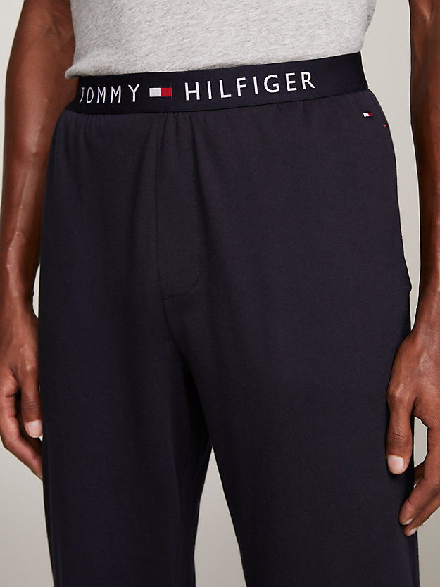 blue logo waistband trousers for men tommy hilfiger