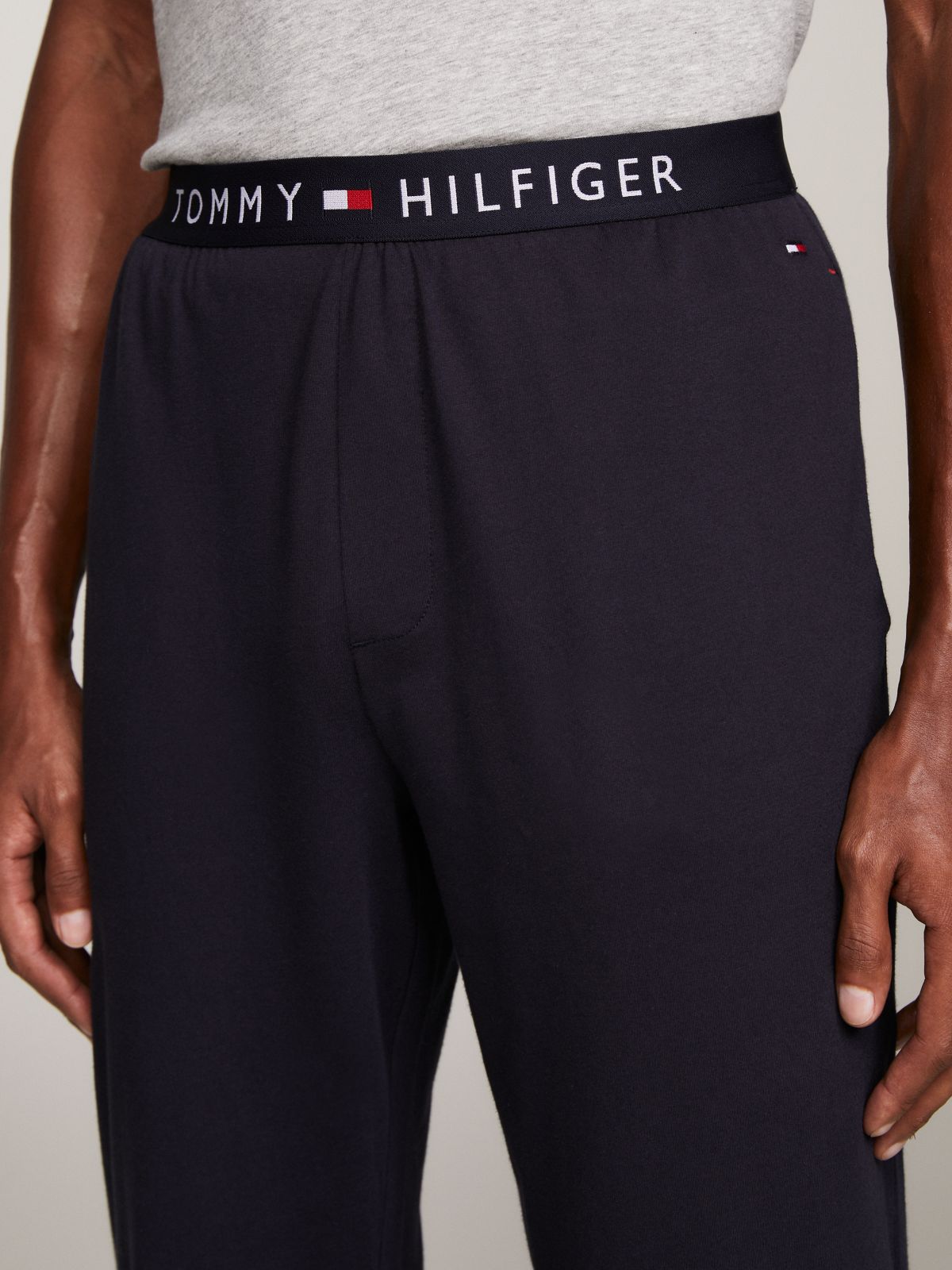 Logo Waistband Trousers — Blue