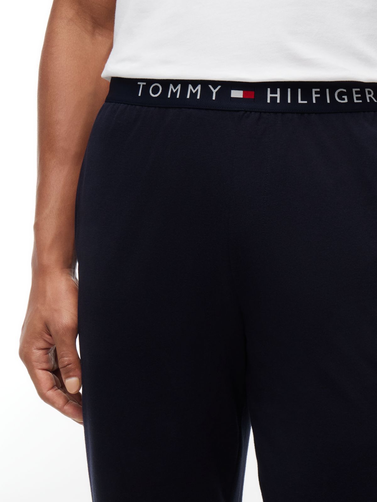 Logo Waistband Trousers — Blue