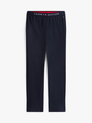 blue logo waistband trousers for men tommy hilfiger