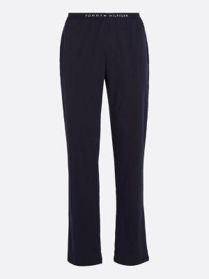 blue logo waistband trousers for men tommy hilfiger