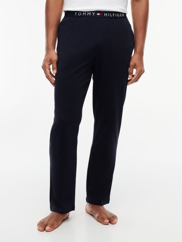 Logo Waistband Trousers — Blue