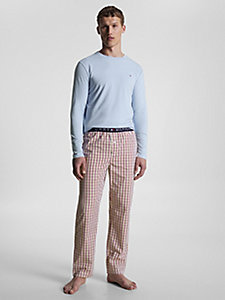 braun langarm-pyjama-set mit print für herren - tommy hilfiger
