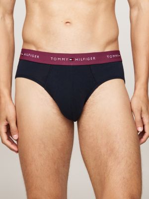 purple 3-pack logo waistband briefs for men tommy hilfiger