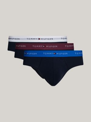 3 pack slip con logo in vita purple da uomini tommy hilfiger