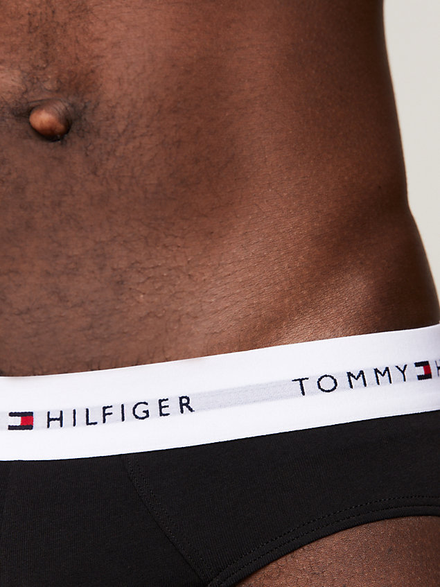 black 5-pack essential logo waistband briefs for men tommy hilfiger