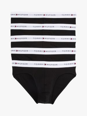 schwarz 5er-pack signature slips mit logo-taillenbund für herren - tommy hilfiger