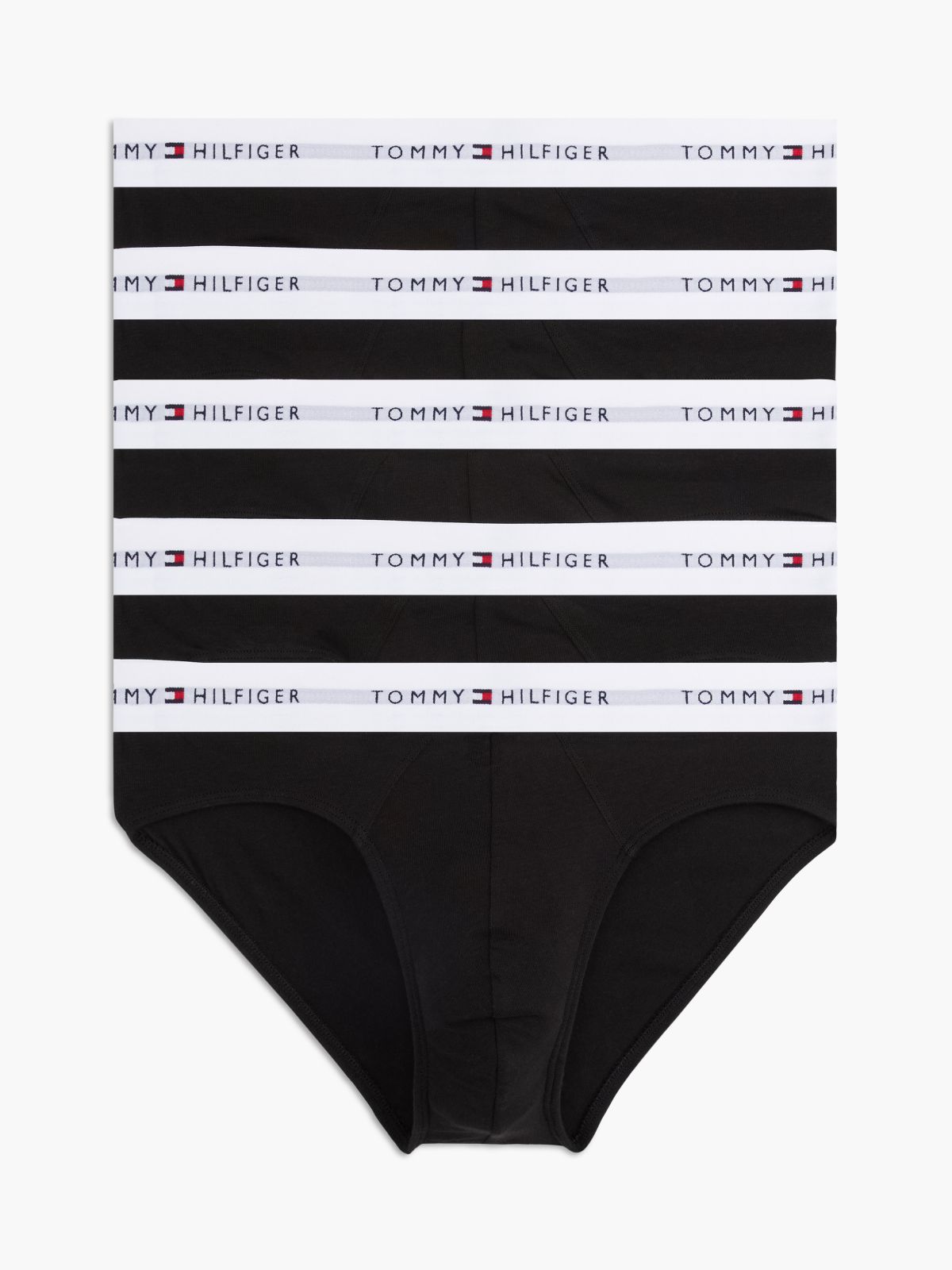 5-Pack Signature Logo Waistband Briefs — Black