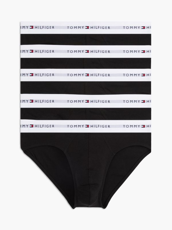 5-Pack Signature Logo Waistband Briefs — Black