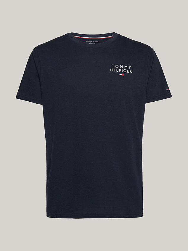 blue th original lounge-t-shirt met logo voor heren - tommy hilfiger