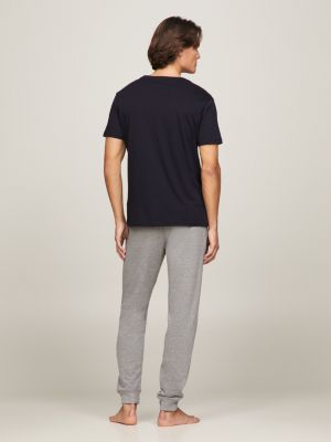 blau original lounge-t-shirt mit logo für herren - tommy hilfiger