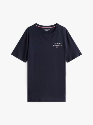 blue th original logo lounge t-shirt for men tommy hilfiger