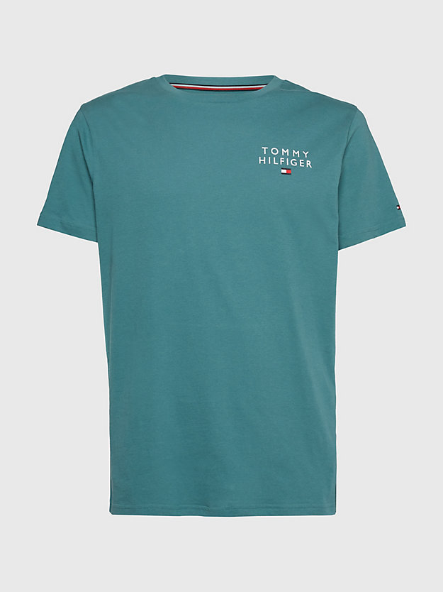 FROSTED GREEN Logo Embroidery T-Shirt for men TOMMY HILFIGER