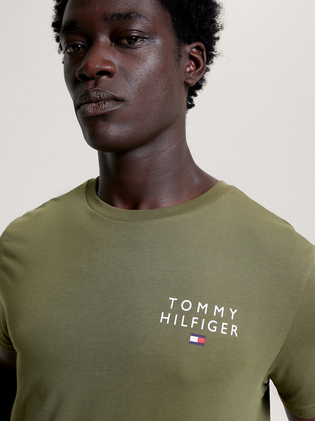 t-shirt lounge th original con logo green da uomo tommy hilfiger