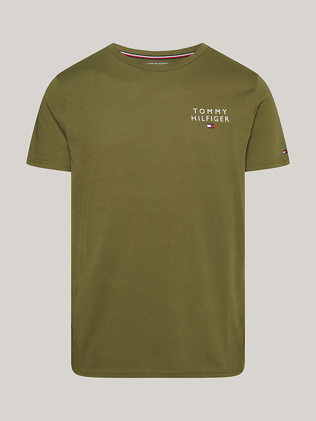 green th original lounge-t-shirt met logo voor heren - tommy hilfiger