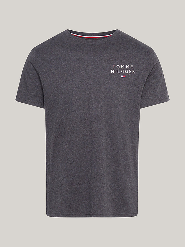 grey th original lounge-t-shirt met logo voor heren - tommy hilfiger