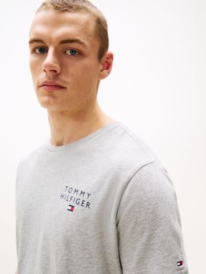 grey th original logo lounge t-shirt for men tommy hilfiger