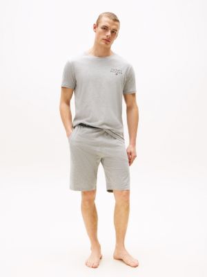 grey th original logo lounge t-shirt for men tommy hilfiger