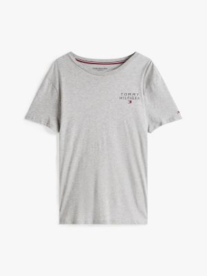 grey th original logo lounge t-shirt for men tommy hilfiger