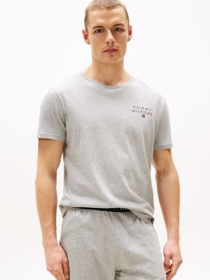 grey th original logo lounge t-shirt for men tommy hilfiger